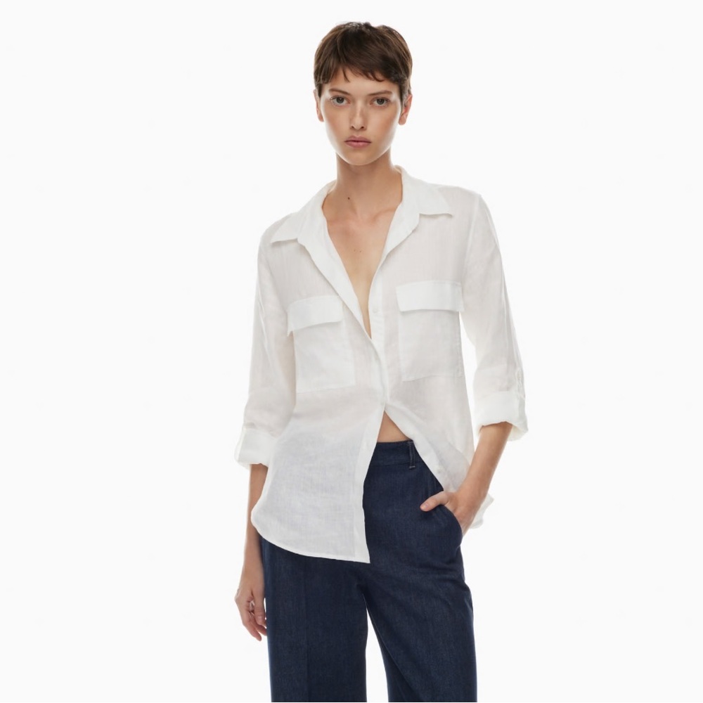 Aritzia Babaton Utility Linen Shirt